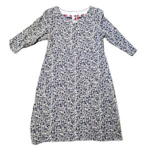 Weird Fish 3/4 Sleeve Dress Blue Cotton Floral sz 12 Pullover‎